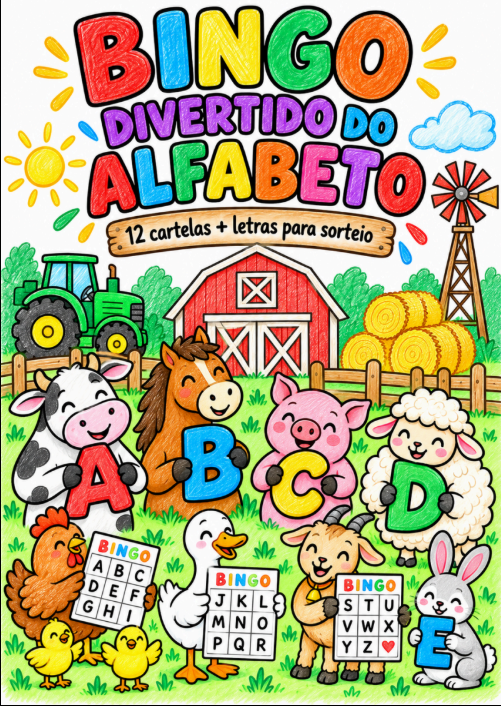 Capa real do Bingo Divertido do Alfabeto