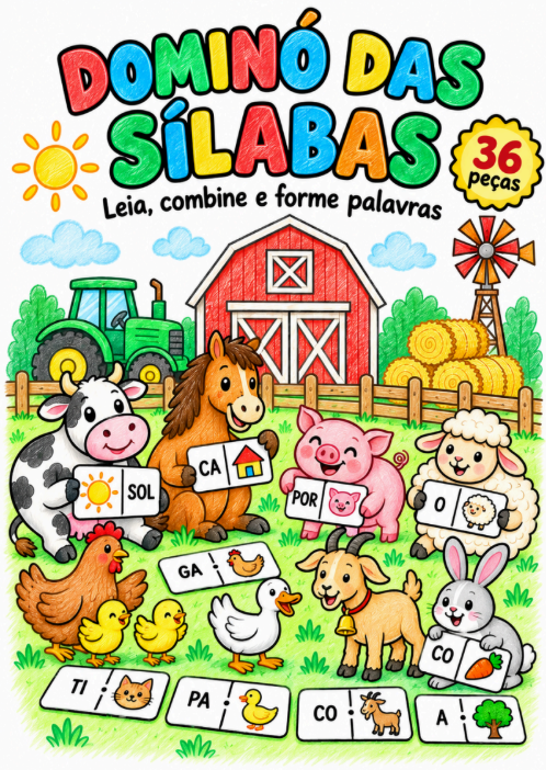 Capa real do Dominó das Sílabas
