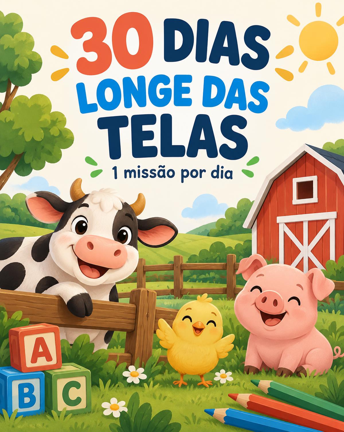 Capa ilustrada do Desafio 30 Dias Longe das Telas